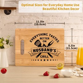 Valentines Gifts for Him, Husband Gifts, Husband Birthday Gifts - Unique Bamboo Cutting Board Gifts for Husband - Anniversary Birthday, Valentines Day Gifts for Husband