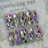 Completely full stone handmade nail tip pedi tip - Paddy