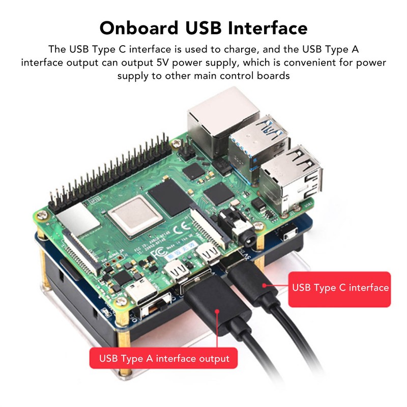 Power Supply UPS Module 5V Output Micro USB 21700/5000mAh I2C