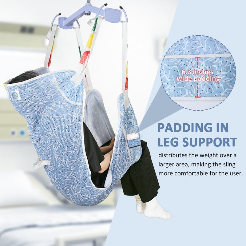 EZHOISLING Full Body Patient Lift Sling with Vibrant Patterns -