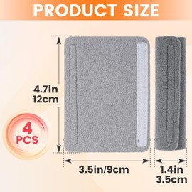 STSTR 4Pcs Nasal Cannula Ear Cushions, Breathable Oxygen Ear Protectors for Oxygen Tubing, Soft Loop Design Comfort Ear Pads for Ear Pain Relieve, Eyeglasses, Oxygen Users - Grey, 12 x 9 cm