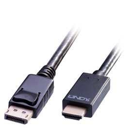 LINDY DisplayPort/HDMI Anschlusskabel 5.00m 36924 Schwarz [1x DisplayPort Stecker - 1x HDMI-Stecke