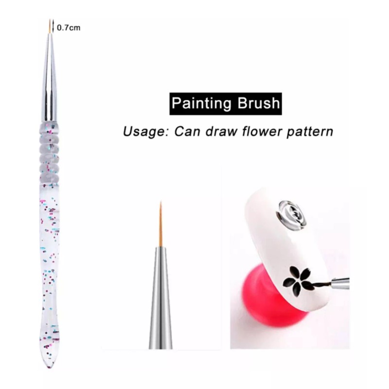 Xiaoya 3 Pinceles Liner Fino Mano Alzada Nail Art Uñas