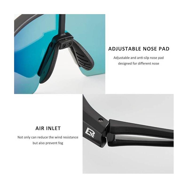 ROCKBROS Windproof Cycling Polarized Sunglasses UV400 Dazzle Photographic Lenses Outdoor