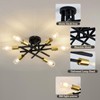 6-Lights Sputnik Semi Flush Mount Ceiling Light Fixture Modern Metal