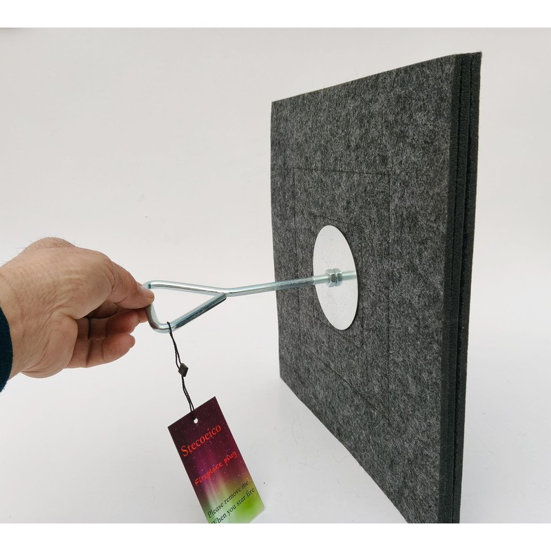 Fireplace Flue Plug, 12" Square Stopper for Fireplace& Wood Stove.