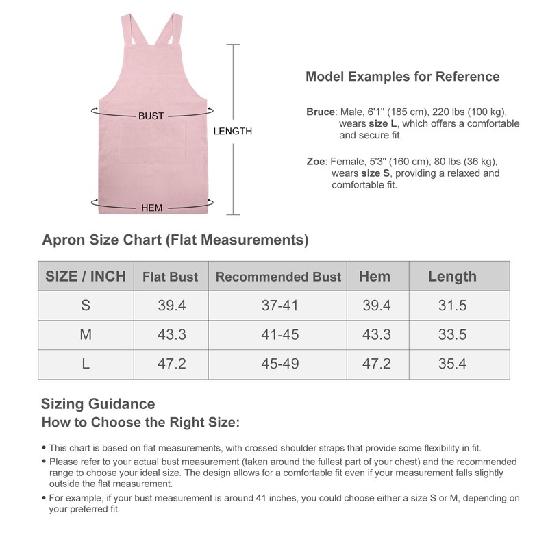 ELEZAY Cross Back Apron with Pockets Kitchen Cooking Chef Baker
