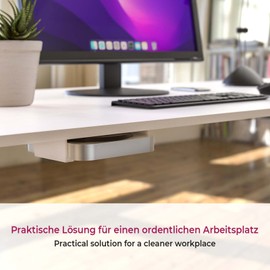 Mac Mini Under-Sink Bracket Shelf Holder Wall Mount White