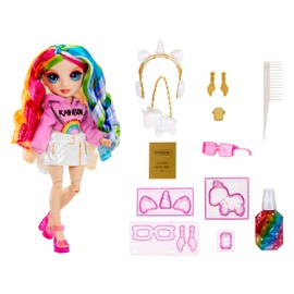 Rainbow High Creative Crystals Amaya - Rainbow 11” Fashion Doll with Crystal Accessory Make It Kit, Ring for You, DIY, Crafts, Resin Play, Kids Gift 8+