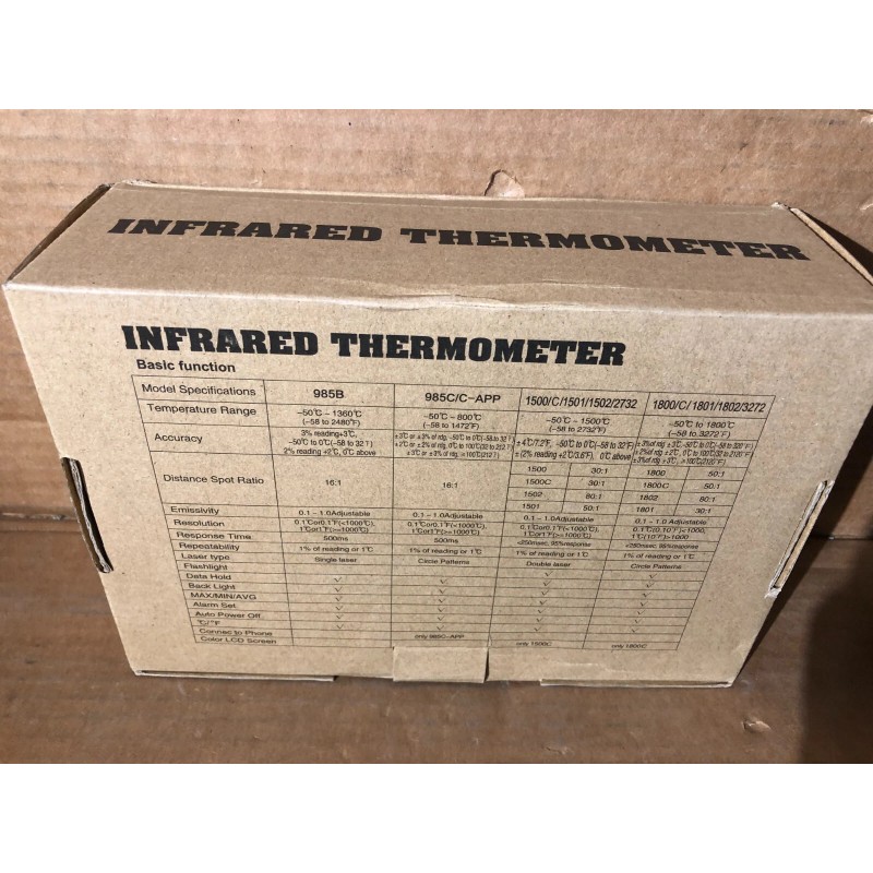 BTMETER BT-1800 High Temperature Infrared Thermometer IR Handheld Temp Gun,-50C~1800C