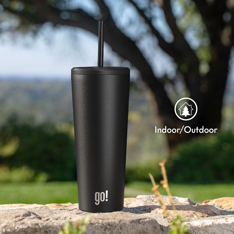 go! 24oz Stainless Steel Straw Tumbler with Triple Insulation &