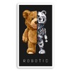 2 x 10cm Robotic Teddy Bear Vinyl Stickers - Robotics