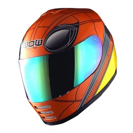WOW Motorcycle Full Face Helmet Street Bike BMX MX Youth Kids Spider Orange