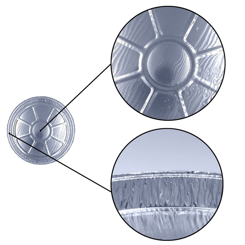 50 x Round 8" Individual Aluminium Foil Trays Flan Pans,