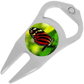 NewCharms Dark Orange Butterfly Golf Ball Marker Divot Repair Tool Bottle Opener