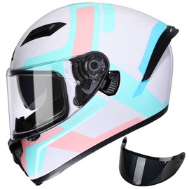 TRIANGLE Motorcycle Helmets Full face Helmet for Adults Men and Women Dual Visor with Internal Sunshield DOT Approved