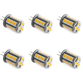 Makergroup T3 G4 Bi-pin LED Light Bulb 12VAC/DC Low Voltage 3Watt Warm White Color 2700K-3000K for Outdoor Landscape Lighting Path Lights, Deck, Step,Paver Lights Pack of 6