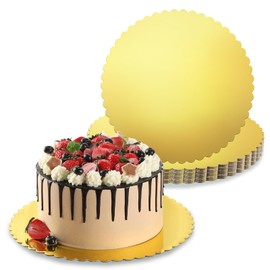 RAMFIYN RAMFIYN 20 Pack 12 Inch Cake Boards Gold Cardboard for Birthday Wedding Party Decorating Round Base Stand for Dessert Pastries Disposable Grease Proof Plates for Cake DIY
