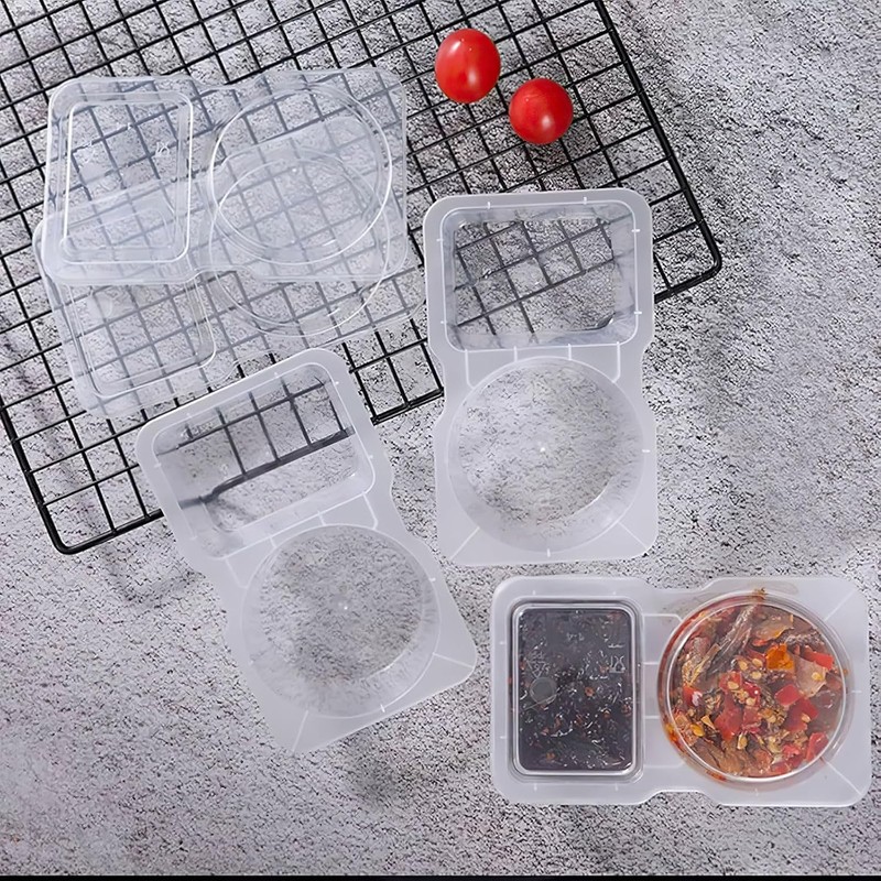 Pack of 20 Reusable Snack Pack Containers, Double Compartment Snack