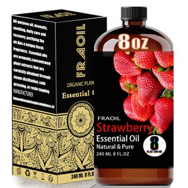 Strawberry Essential Oil, Strawberry Oil 8 Fl Oz 240ML for Diffuser Humidifier Yoga Cleaning DIY Candle Soap Making Perfume Gift for Women Essential Oils