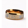Tanyoyo 8MM stainless steel Gold Plated Jesus Cross Ring Size
