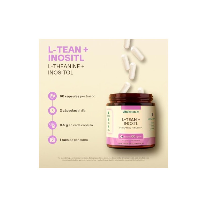 Vital Botanics L-Teanina, Inositol y L-Glutamina