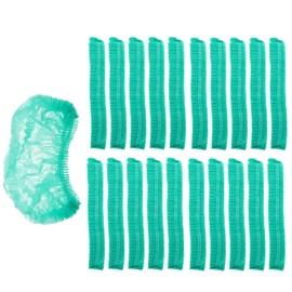 55 Bredsway 100x Hair Net Cap Disposable Food Service Medical Workers Kitchen Food Preparing Catering Non-Woven Unisex Hair Bouffant Net Caps 21 Inch (Green)