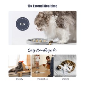 Coomazy 2-in-1 Silicone Slow Feeder Dog Cat Bowls, Interactive Puzzle Toy for Pets Dry/Wet Food Training, Keeps Dogs Cats Busy, Prevents Puppy Kitty Overeating (Smoky Gray, 1.2 Cup)