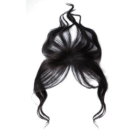 Sarasara Perm Curly Hair Conceals Gray Hair Partial Wig Fluffy Airy Perm Curly Hair Top Piece Short Perm Partial Wig (Natural Black)