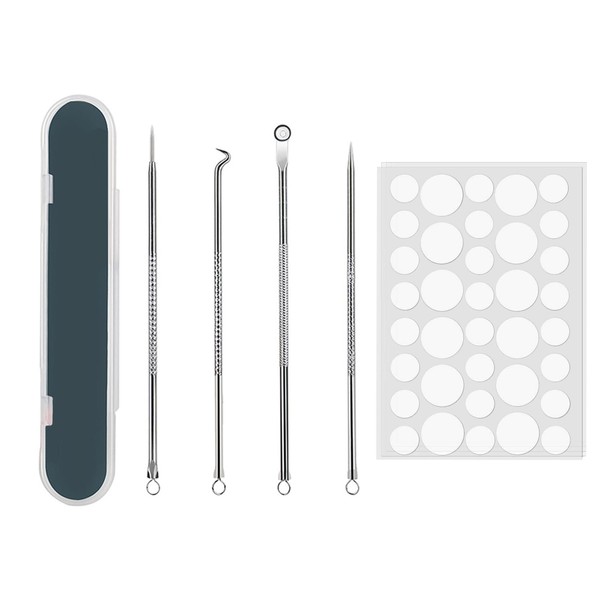 DHWEKU 4 Pieces Blackhead Remover Comedone Squeezer Kit, Blackhead Remover