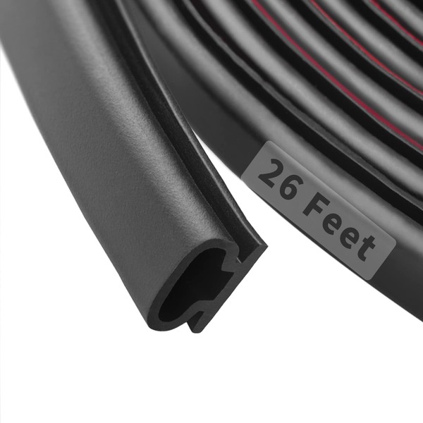 26 Feet D-Shape Rubber Weather Stripping Door Seal Strip, Fingwerk