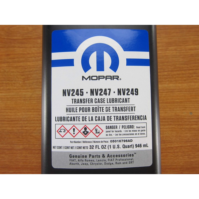 Mopar Two Quarts of Lubricant for NV245 NV247 NV249 Transfer