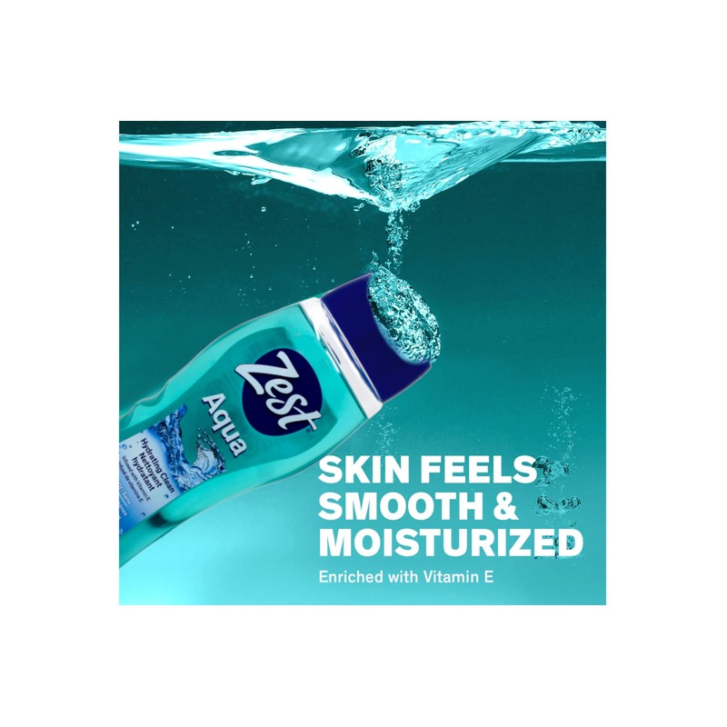 Zest Body Wash Aqua with Vitamin-E Hydrating 18 Ounce (Pack