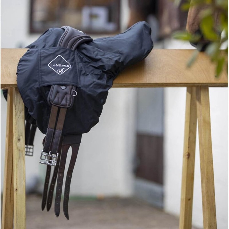 LeMieux GP Jump Saddle Cover Black - Durable Waterproof Outer