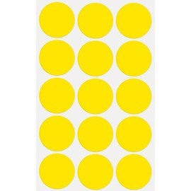 Royal Green Colored Label Sticker for Inventory in Yellow (1.25 inch) - 225 Pack