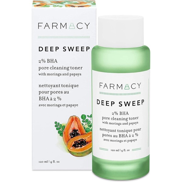 Farmacy Deep Sweep 2% BHA Toner for Face - Pore Cleaner and Facial Exfoliator with Salicylic Acid (4 Fl Oz)