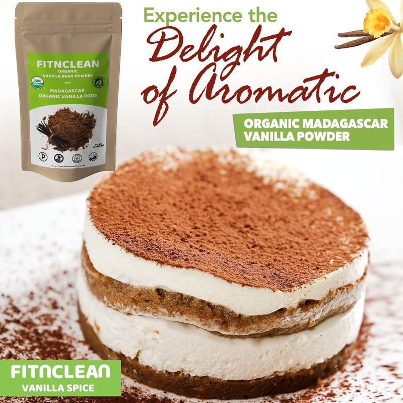Fitnclean Vanilla Bean Powder Madagascar de 2 onzas de polvo