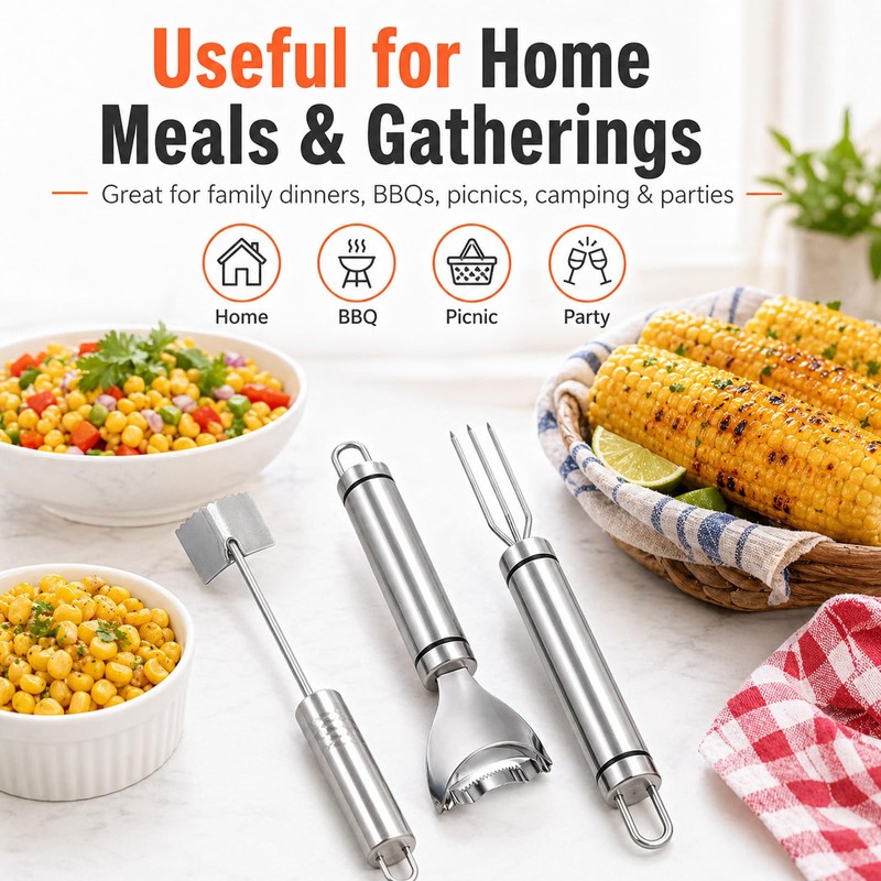 Corn Peeler for Corn on the Cob, 2026 Upgraded 3PCS