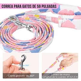 AUTOWT Arnés y Correa para Gatos para Caminar, Arnés de Chaleco Ajustable a Prueba de Escape para Gatitos, Chaqueta Suave y Ligera con Tiras...       