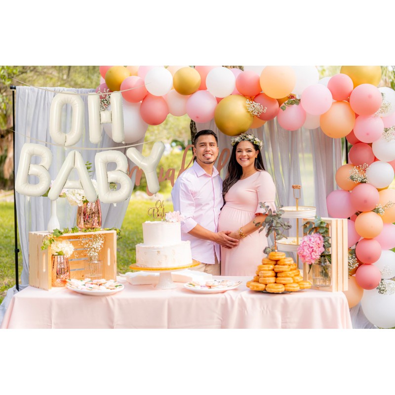 16"OH BABY Cream WhiteBalloon for Baby Shower,Oh Baby Sign for