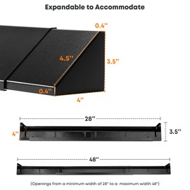 Stanbroil Adjustable Fireplace Hood 28.5 to 48" Accessory, Black Powder Coat Fireplace Hood Heat Shield