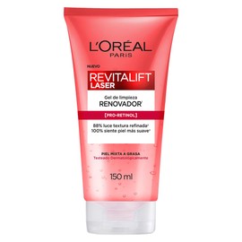 L'Oreal Paris Revitalift Laser, Gel Limpiador Facial Renovador, enriquecido con Pro Retinol, 150 ml