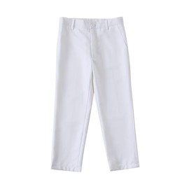 YuanLu Boys' Uniform White Dress Pants for Kids Tuxedo First Communion Pant for Wedding White Size 8