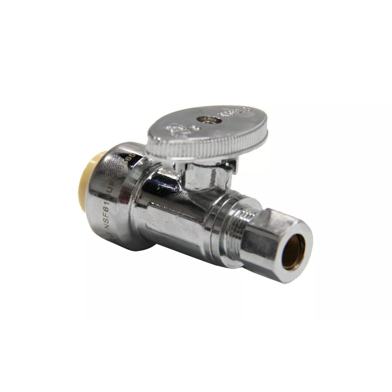 EFIELD 1/2" PUSH FIT X 3/8" OD COMPRESSION STRAIGHT VALVE