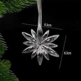 6 Pcs Acrylic Snowflake Ornaments Transparent Crystal Snowflake Christmas Tree Ornaments Pendant, for Christmas Winter Theme Party DIY Decoration, 2.5Inches