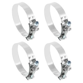 Zlirfy 4PCS T-Bolt Hose Clamps,Stainless Steel Intercooler Pipe Tube Clamps,Turbo Pipe Clamps,Adjustable Turbo Intake Intercooler Hose Clamp,Suitable for Intake system,Intercooler (4 Pcs, 3.5")