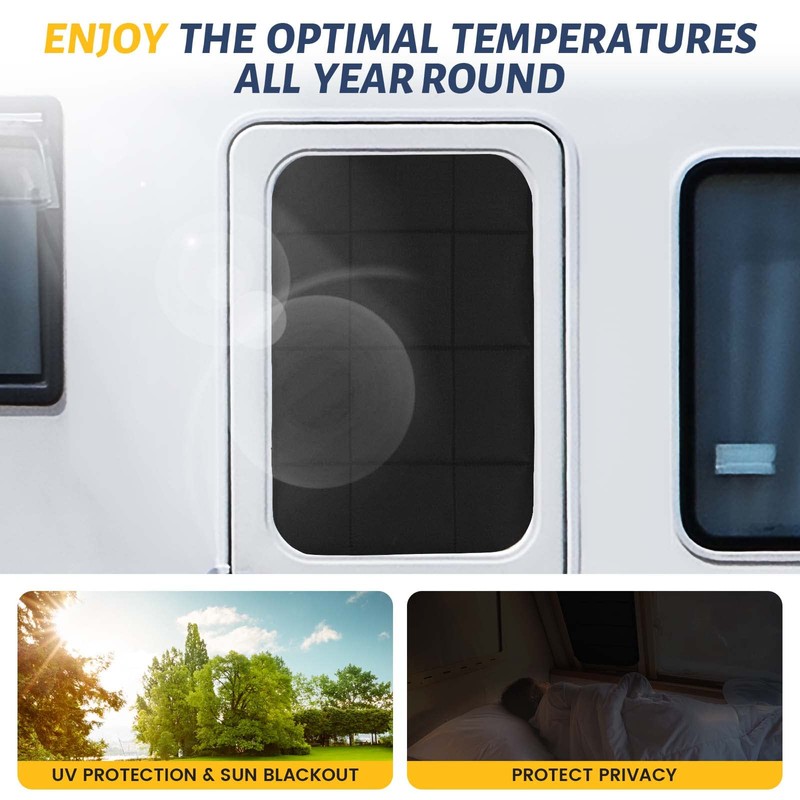 funomo RV Door Window Shade, New Model Foldable RV Blackout