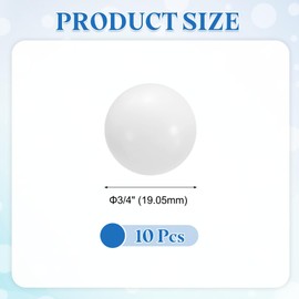 uxcell 10pcs POM Bearing Balls 3/4" 19.05mm Solid Plastic Bearing Ball, Precision POM Balls