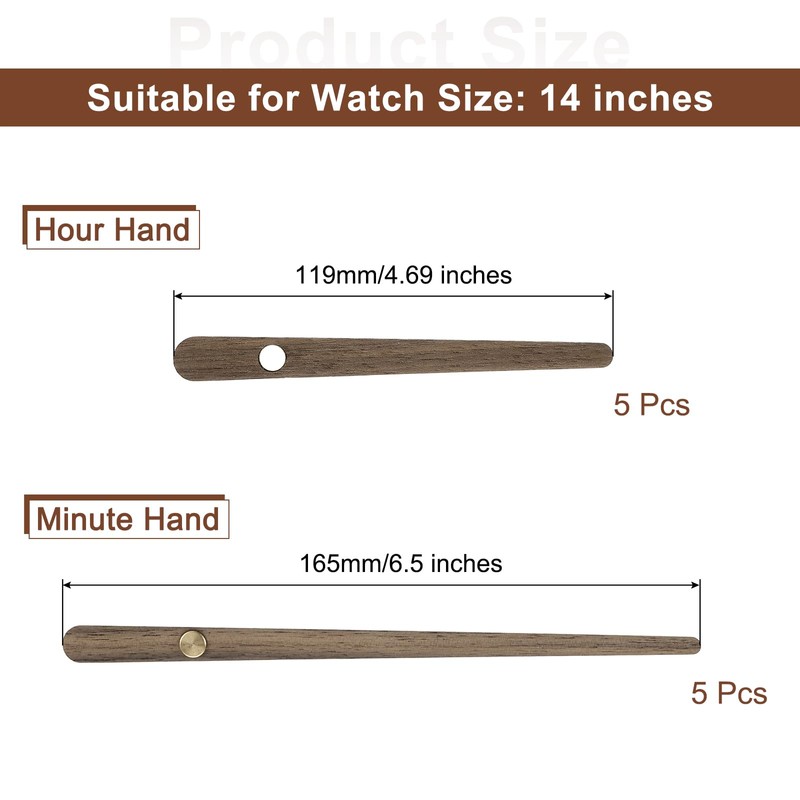 sourcing map 5 Set Wooden Clock Hands Only,Walnut Wood Clock