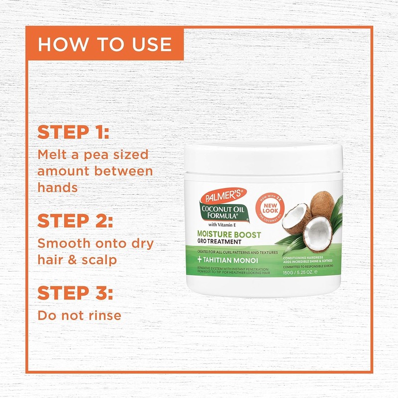 Palmer Coconut Oil Formula Moisture-Gro Conditioning Hairdress 150g PACK OF